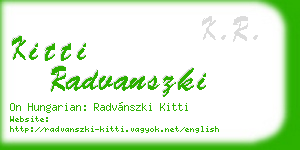 kitti radvanszki business card